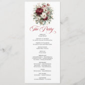Trendy Blush Burgundy Groene Huwelijksprogramma Programmakaart (Achterkant)