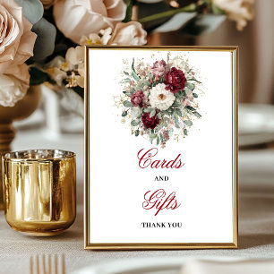 Trendy Blush Burgundy Kaarten en Cadeaus Bord Poster