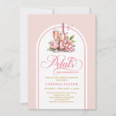 Trendy blush en gouden uitnodiging waterverf lette (Voorkant)