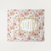 Trendy blush ivoor gouden waterverf bruiloft banne wandkleed (Voorkant (horizontaal))