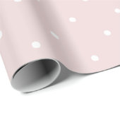 Trendy Blush Pink and White Polka Dots Cadeaupapier (Rol Hoek)
