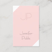 Trendy Blush Pink Creative Monogram Clean Luxury Visitekaartje (Voorkant)