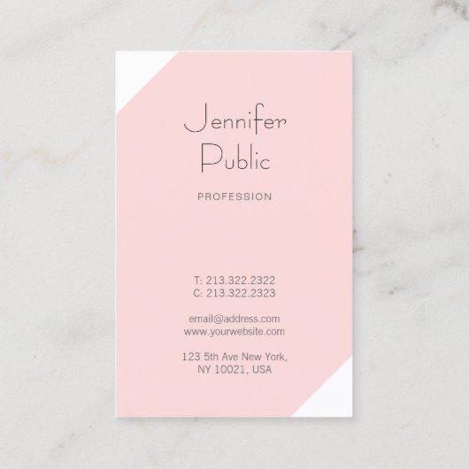 Trendy Blush Pink Creative Monogram Clean Luxury Visitekaartje (Achterkant)