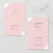 Trendy Blush Pink Creative Monogram Clean Luxury Visitekaartje (Voorkant / Achterkant)