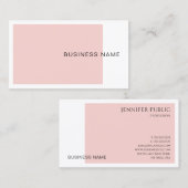 Trendy Blush Pink Elegant Company Modern Simple Visitekaartje (Voorkant / Achterkant)