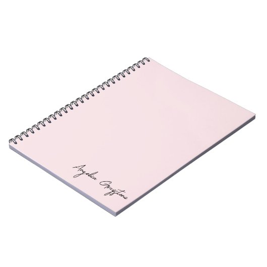 Trendy Blush Pink gepersonaliseerde naam Notitieboek (Linkerzijde)