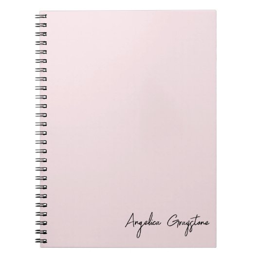 Trendy Blush Pink gepersonaliseerde naam Notitieboek (Voorkant)