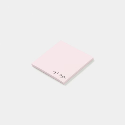 Trendy Blush Pink gepersonaliseerde naam Post-it® Notes (Schuin)