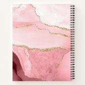 Trendy Blush Pink Gold Agate Marble Monogram Notitieboek (Achterkant)
