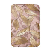 Trendy Blush Pink Gold Boho Leaves Collectie Badmat (Voorkant Verticaal)