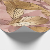 Trendy Blush Pink Gold Boho Leaves Collectie Cadeaupapier (Hoek)