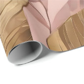 Trendy Blush Pink Gold Boho Leaves Collectie Cadeaupapier (Rol Hoek)