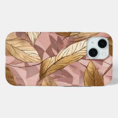 Trendy Blush Pink Gold Boho Leaves Collectie Case-Mate iPhone Case (Achterkant (horizontaal))