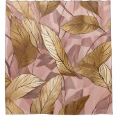 Trendy Blush Pink Gold Boho Leaves Collectie Douchegordijn (Voorkant)