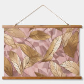 Trendy Blush Pink Gold Boho Leaves Collectie Hangend Wandkleed (Voorkant 2)