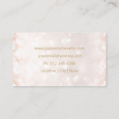 Trendy Blush Pink Gold Glam Makeup Artist Visitekaartje (Achterkant)