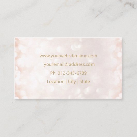Trendy Blush Pink Gold Glam Makeup Artist Visitekaartje (Achterkant)