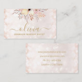Trendy Blush Pink Gold Glam Makeup Artist Visitekaartje (Voorkant / Achterkant)