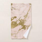 Trendy Blush Pink Gold Marble Bad Handdoek (Handdoek)
