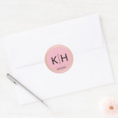Trendy Blush PINK Gold Wedding Monogram zegels (Envelop)