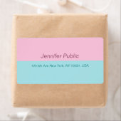 Trendy Blush Pink Mint Blue Elegant Shipping Etiket (Insitu)