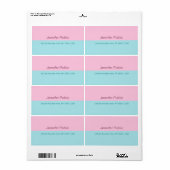 Trendy Blush Pink Mint Blue Elegant Shipping Etiket (Full Sheet)