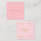 Trendy Blush Pink Modern Sjabloon Professional Vierkante Visitekaartje (Voorkant / Achterkant)