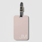 Trendy Blush Pink Oversize Monogrammen Initialen Bagagelabel (Voorkant (verticaal))