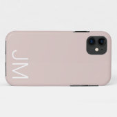 Trendy Blush Pink Oversize Monogrammen Initialen Case-Mate iPhone Case (Achterkant (horizontaal))