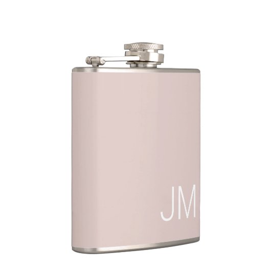 Trendy Blush Pink Oversize Monogrammen Initialen Heupfles (Rechts)