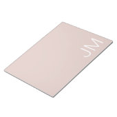 Trendy Blush Pink Oversize Monogrammen Initialen Notitieblok (Schuin)