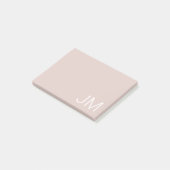 Trendy Blush Pink Oversize Monogrammen Initialen Post-it® Notes (Schuin)