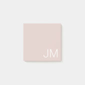 Trendy Blush Pink Oversize Monogrammen Initialen Post-it® Notes (Voorkant)