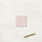 Trendy Blush Pink Oversize Monogrammen Initialen Post-it® Notes (Op bureau)