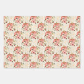 Trendy Blush Pink Peach Cream Bloemenpompoen Inpakpapier Vel (Voorkant 3)
