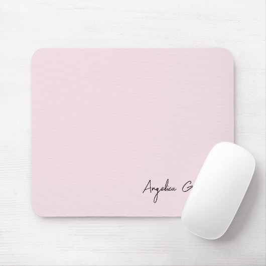 Trendy Blush Pink Personalized Name Muismat (Met muis)