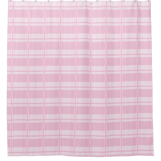 Trendy Blush Pink Shower Curtain Cozy Plaid Vibes Douchegordijn (Voorkant)