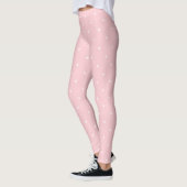 Trendy Blush Pink White Circles Stippen Chic Sjabl Leggings (Links)