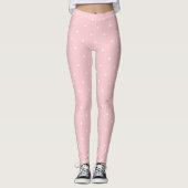 Trendy Blush Pink White Circles Stippen Chic Sjabl Leggings (Voorkant)