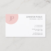Trendy Blush Pink White Elegant Modern Monogram Visitekaartje (Achterkant)