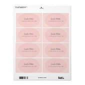 Trendy Blush Pink White Elegant Moderne Script Etiket (Full Sheet)