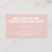 Trendy Blush Pink White klantenlogo Klantenkaartje (Achterkant)