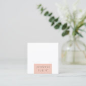 Trendy Blush Pink White Modern minimalist Vierkante Visitekaartje (Staand voorkant)