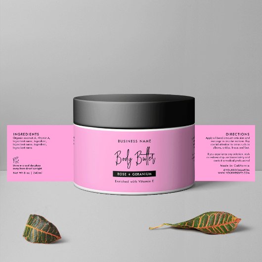 Trendy Blush Roze Body Lotion Cosmetische Jar Labe Waterfles Etiket