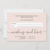 Trendy blush roze cadeaubon (Achterkant)