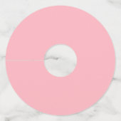 Trendy Blush Roze Effen Kleur | Klassiek Elegant Wijnglaslabel (Achterkant)