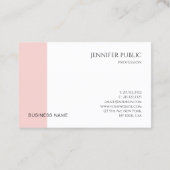 Trendy Blush Roze Elegant modern, minimalistisch d Visitekaartje (Achterkant)