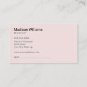 Trendy Blush Roze en Gouden Glitter Make-up Visitekaartje (Achterkant)