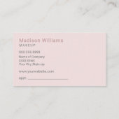 Trendy Blush Roze en Gouden Glitter Make-up Visitekaartje (Achterkant)