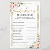 Trendy blush roze floral die de beste bruid kent (Voorkant)